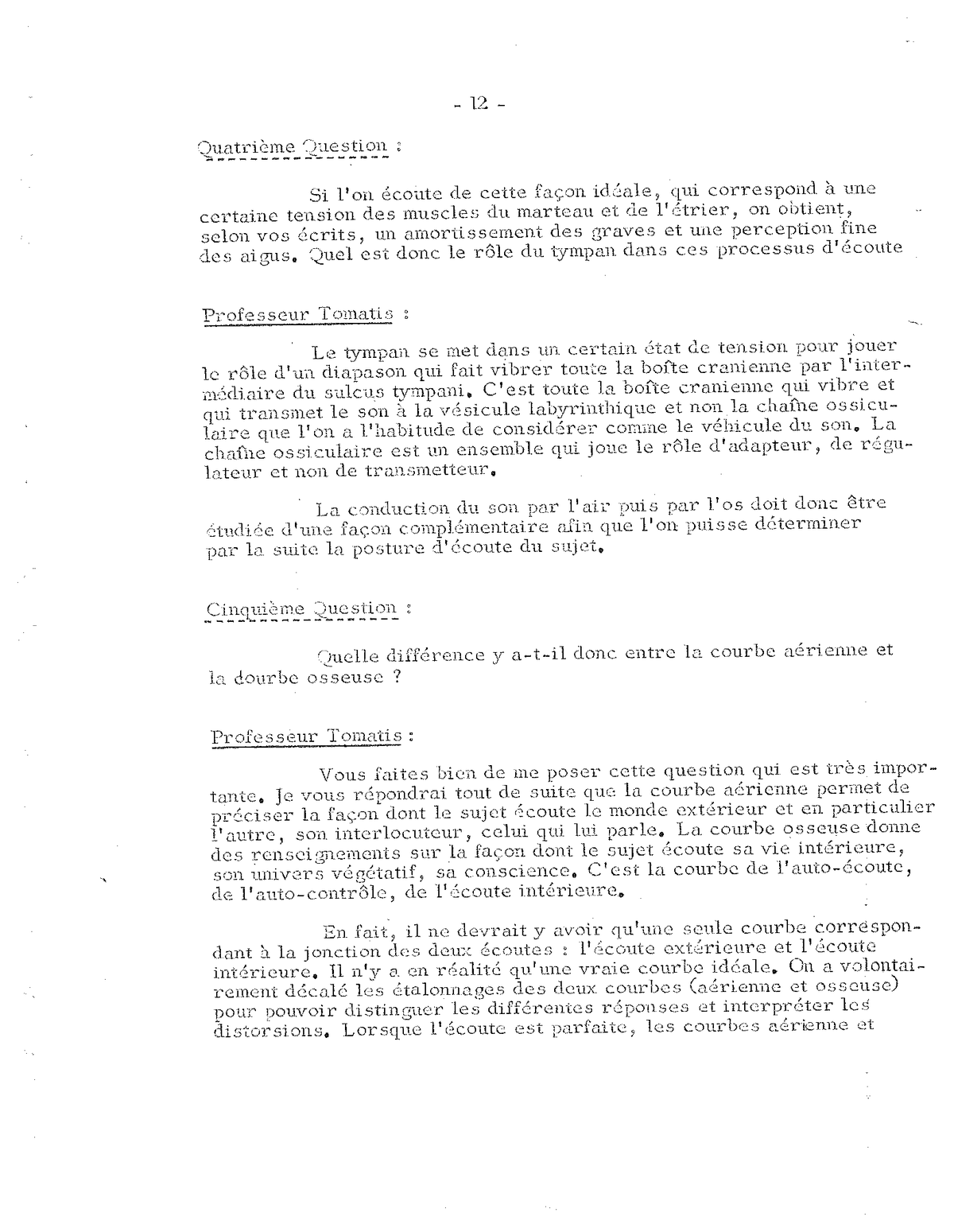 Courbes aérienne et osseuse parallèles
